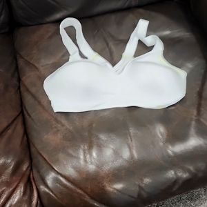 White and neon green bra